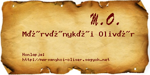 Márványkői Olivér névjegykártya